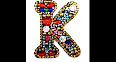 Sleutelhanger letter K - Diamond painting - compleet pakket - Diamond painting by Wietske