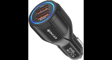 Sigarettenaansteker - USB-autolader - Universele snellader - Stekker - 2 poorten - Geschikt voor smartphones, iOS- en Android-tablets, GPS, camera's