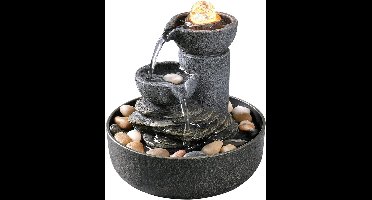 Rustgevende Kamerfontein - Waterfontein met Watervaleffect - Sfeervolle Watervalfontein - Ontspannende Binnenfontein met LED-verlichting