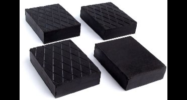 Rubberblokken Set van 4 – 120x80x20 mm, Massief Geprofileerd Rubber, Voor Alle Hefplatforms