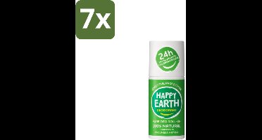 7 x Happy Earth – Deodorant Roll-On – 100% Natuurlijk Cucumber Matcha – 75 ml - Cucumber Matcha Deodorant - Natuurlijke Deodorant - Roll-on Deodorant - Vegan Deodorant - Anti-Geur Deodorant