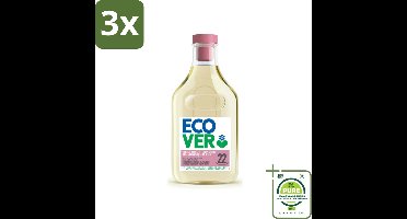 3 x Ecover - Vloeibaar wasmiddel - Wol & Fijnwas - 1 liter - 22 wasbeurten - Grootverpakking - Wolwasmiddel - Wasmiddel Voor Fijne Stoffen - Biologisch Wasmiddel - Plantaardige Wasmiddel - Wasmiddel Waterlelie
