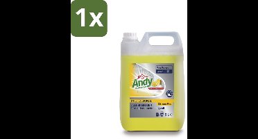 1 x Andy - Professional - Allesreiniger - Citroen Fris - Pro Formula - 5L - Allesreiniger - Citroengeur - Professioneel Reinigen - Vet En Vuil Verwijderen - Geconcentreerde Formule