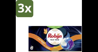 Robijn – 3-in-1 Wascapsules – Black Velvet - 26 Capsules - Bulkverpakking - 3 stuks