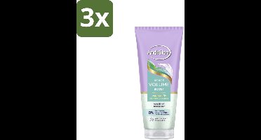 3 x Andrélon – Shampoo Scrub – Kokos Volume Boost – 200 ml - Volume Shampoo - Kokos Volume Boost - Exfolierende Shampoo - Fris Haar - Fijn Haar