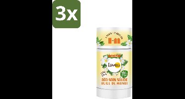 3 x Lovea – Deodorant – Solid Tahiti Monoï – Fris en tropisch – 50 g - Kabel - Kabels - Kabelsysteem - Kabelsysteem
