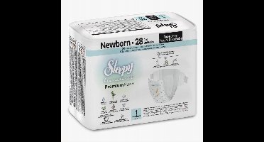 Sleepy Bio Natural Premium Plus Baby Luiers - Maat 1 (2-5 Kg) - 28 Luiers