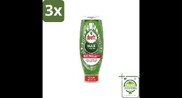 3 x Dreft – Original – Max Power Afwasmiddel – 730 ml - Grootverpakking - Afwasmiddel - Vet Verwijderen - Snel Schoonmaken - Hardnekkig Vet - Koud Water Schoonmaken