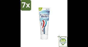 7 x Aquafresh - Tandpasta - All In One Protection - Pure Breath - 75ml - Grootverpakking - Tandpasta - Adem - Tanden - Tandvlees - Tandplak