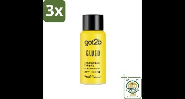 3 x Got2B - Haarspray - Glued Mini - 100 ml - Grootverpakking - Haarspray Mini - Extreme Hold - Handige Haarspray - Vegan Haarspray - Haarspray Voor Reizen