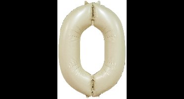 Folieballon 34″ cijfer 0 – Crème