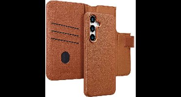 Accezz Hoesje - Geschikt voor Samsung Galaxy S25 Plus - Leather Bookcase 2-in-1 met Magnetische Ring - Sienna Brown