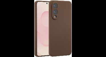 Accezz Hoesje - Geschikt voor Samsung Galaxy S25 Edge - Liquid Silicone Backcover met Magnetische Ring - New Tea Brown