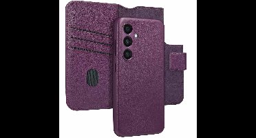 Accezz Hoesje - Geschikt voor Samsung Galaxy S24 - Leather Bookcase 2-in-1 met Magnetische Ring - Heath Purple