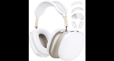 4-delige set - Siliconen Hoes - voor AirPods Max Hooftelefoons 1，2 van – Siliconen Oorkussens Beschermhoes - Oorschelp Beschermhoes, Hoofdband Beschermhoes – Anti-Kras Zachte Siliconen Beschermer – wit