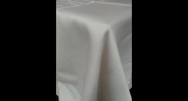 Strijkvrij Tafelkleed Beige/ Wit, 'Merry X-Mas', 160x 130cm