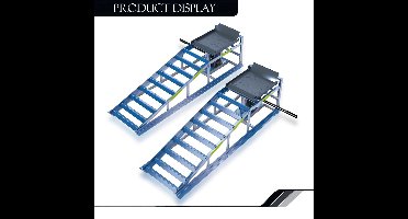 Hydraulische Autobrug – Autohefbrug – Autolift – Wagenlift – Hydraulische Ramps – Verstelbare Hoogte – Reflecterende Strepen – Veiligheidsborgpennen