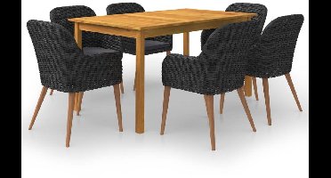 vidaXL - 7-delige - Tuinset - zwart