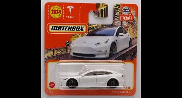 MATCHBOX 53/100 TESLA MODEL 3 WHITE 1:64 METAL SHORT CARD