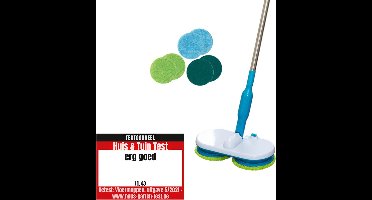 RVV® Electrische Dweil - Oplaadbare Vloerwisser - Schrobzuigmachine - met 2x 3 Microvezelpads - Plastic - wit - ‎31cm x 15cm x 123 cm