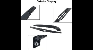 Ruitenwisserarm en wisserset - Achterruitwisser met afdekking - PBT vervangingsblad - Autoruit - Geschikt voor Volvo XC90 Sport Utility - Zwart