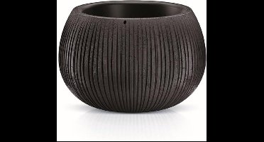 Prosperplast / Beton Bowl bloempot met inzet - zwarte kleur