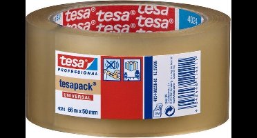 Tesa 04024 Dozensluittape - Universeel - Transparant - 50mm x 66m