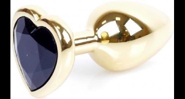 Power Escorts - Plug - Goud - Anaal - In Hartjesvorm - Zwart