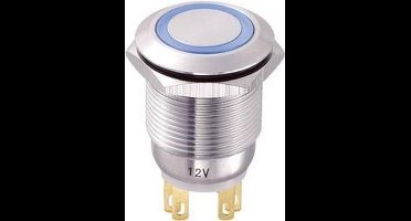 TRU COMPONENTS TC-8904668 LAS1-GQ-11E/B/12V Vandalismebestendige druktoets 250 V/AC 3 A 1x uit/(aan) Moment Blauw 1 stu