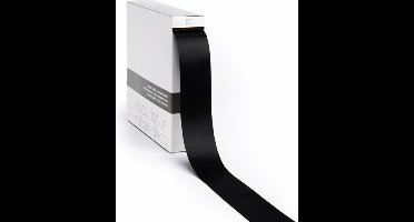 Poly Satijnlint Zwart - 40 mm / 100 mtr.