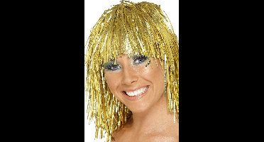 Smiffys - Pruik - Folie - Goud