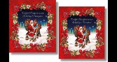 16 Dubbele Kerst & Nieuwjaarskaarten - Lannoo - Witte envelop - 12 x 13,3 cm