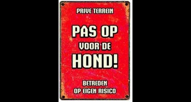 Plenty Gifts Waakbord Pas Op Voor De Hond 15 X 21 Cm Tin Rood