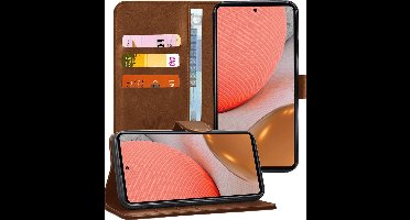 Hoesje geschikt voor Samsung Galaxy A72 - Book Case Kunstleer Wallet - Bruin