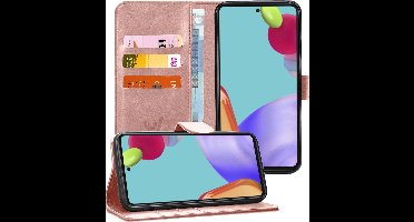Hoesje geschikt voor Samsung Galaxy A52 - Book Case Kunstleer Wallet - Roségoud