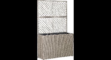 Casaria Polyrattan Bloembak – 3 Bakken Klimophek - Crème