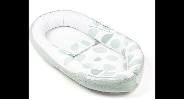 Doomoo Cocoon - Babynestje - Biologisch Katoen - 74 x 46 cm - Leaves Aqua Green