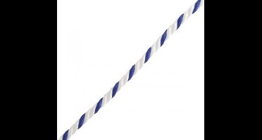 rol multilon touw 3 strengs 50 mtr 10mm blauw wit