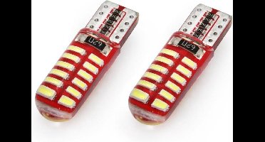 T10 - 3014 - 24 SMD - CANBUS - 2 stuks - wit