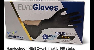 Handschoen Wegwerp Nitril Zwart 100st maat L