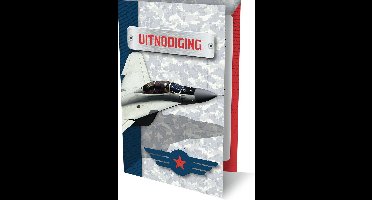 Vliegtuigen American Collection - 6 Dubbele Uitnodigingen Met Envelop – Ik Geef Een Feest