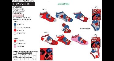 Miraculous Ladybug 6 paar enkel sokken maat 27/30