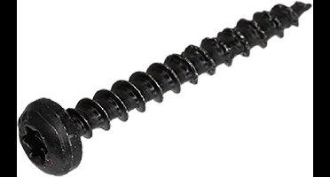 Blackline bevestigingsmaterialen - Zwarte spaanplaatschroeven met HCP-coating – Blackline - Cilinderkop / 3.0 x 25mm / 100