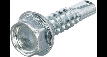 Zelfborende Plaatschroeven - Zeskant DIN7504K - 4,2 x 25mm SW 7 - Voldraad - Verzinkt (200 stuks)