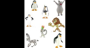 Comansi Madagascar Speelfiguren - Alex, Gloria, Julian uit de film - 9 cm