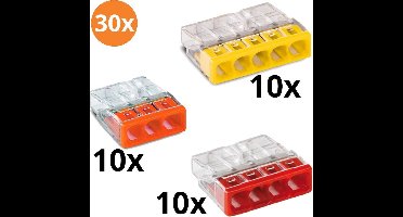 Wago lasklemmenset serie 2273- 3 voudig / 4 voudig / 5 voudig (30 stuks)