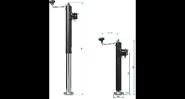 ProPlus Uitdraaibare steunpoot - Kantelbaar - 52-90 cm - Max. 1000 kg - Verzinkt staal