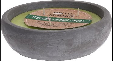 Homestyle Citronella Kaars In Cementen Pot - Branders - 20x20x7 cm Groen