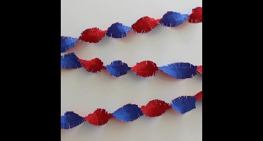 Draaiguirlande Rood, Wit, Blauw , 6 meter, Koningsdag, Voetbal Verjaardag , Themafeest