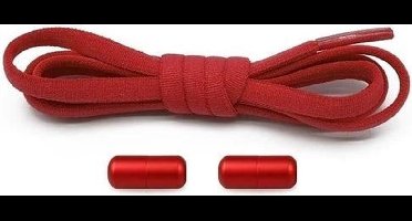 Elastische schoenveters - metalen sluiting - rood